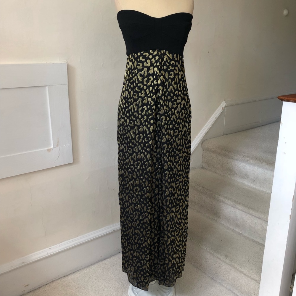 DVF Adriana Strapless Silk Leopard Maxi Dress EUC - Picture 3 of 8